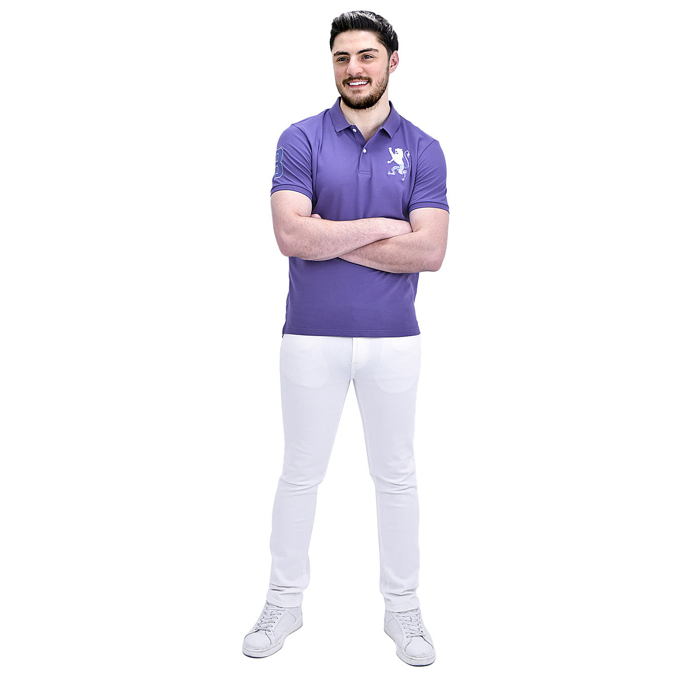 بنطلون جينز ضيق بقصة مدببة من القطن/السباندكس