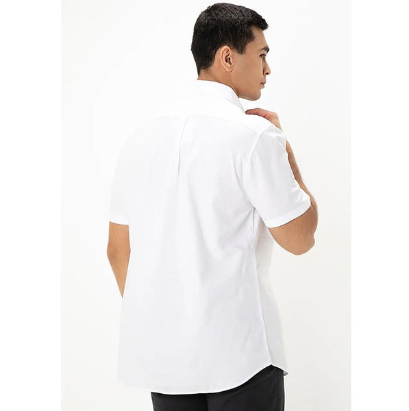 Cotton Flannel Short Sleeve Embroidery Garment Oxford Shirt