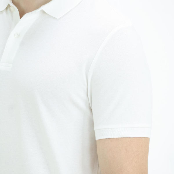 Cotton/Lycra Pique Knitted Collar Short Sleeve Embroidery Solid Polo