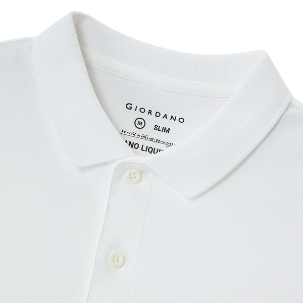 Cotton Interlock Flat Knitted Collar Short Sleeve Slim Embroidery Solid Polo (Liquid Touch)