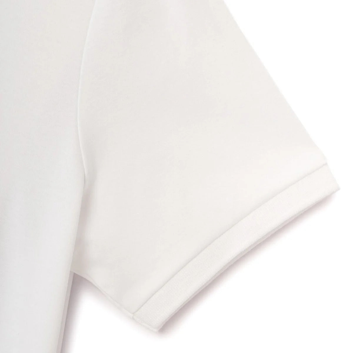 قميص بولو نسائي من القطن المتشابك، بياقة مسطحة محبوكة، وأكمام قصيرة مطرزة، بلون سادة