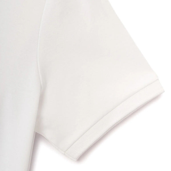 Women Cotton Interlock Flat Knitted Collar Short Sleeve Embroidery Solid Polo