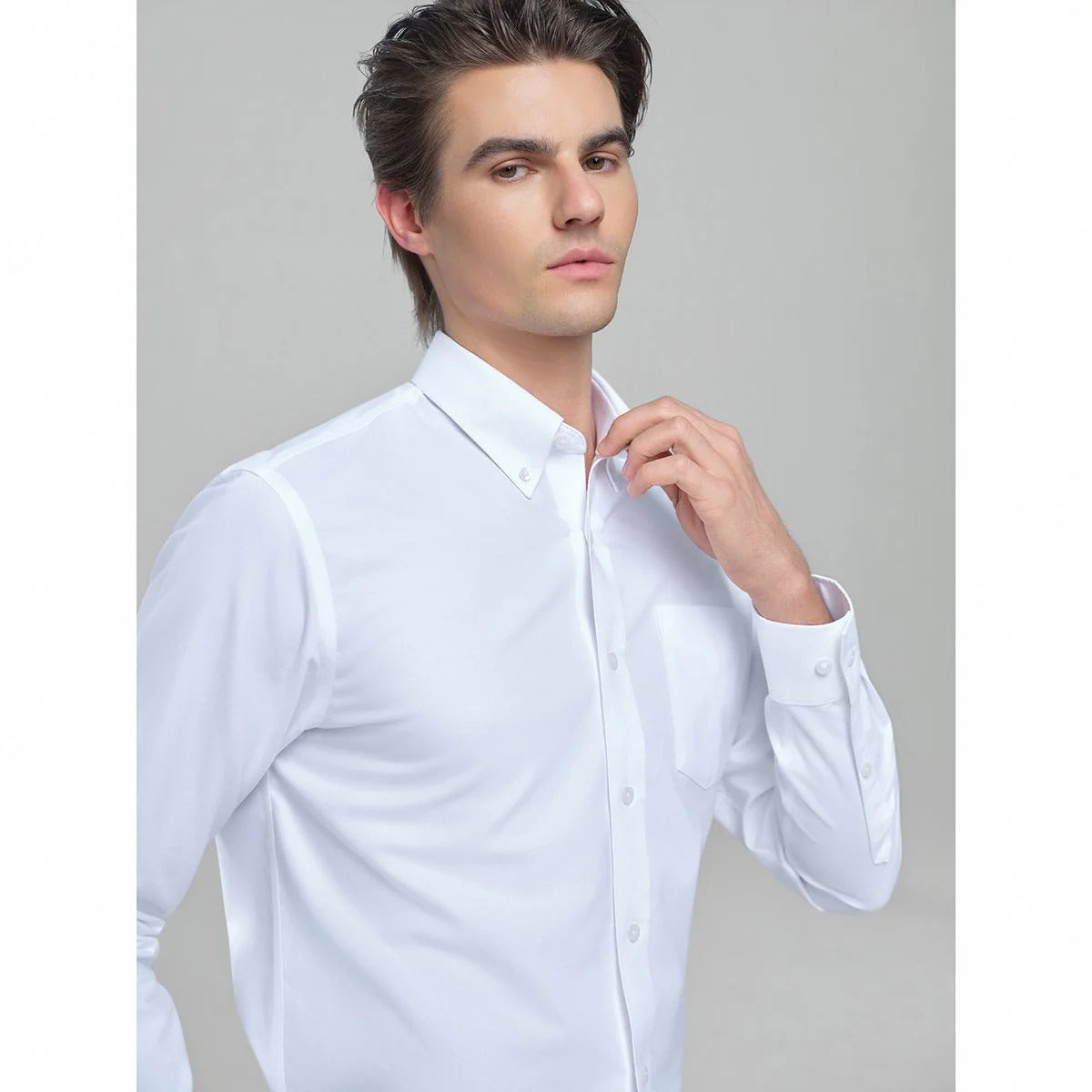 Men's Cotton Long-Sleeve Wrinkle-Free Shirt (Premium)