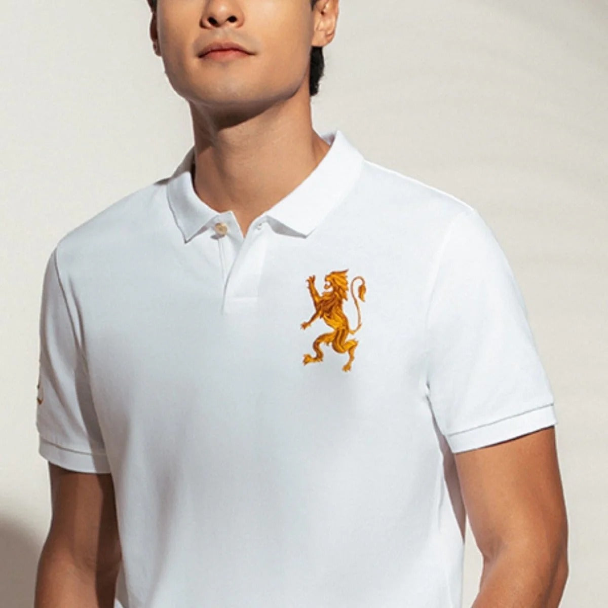 Men’s Slim Fit 3D Lion CNY Lycra Pique Polo