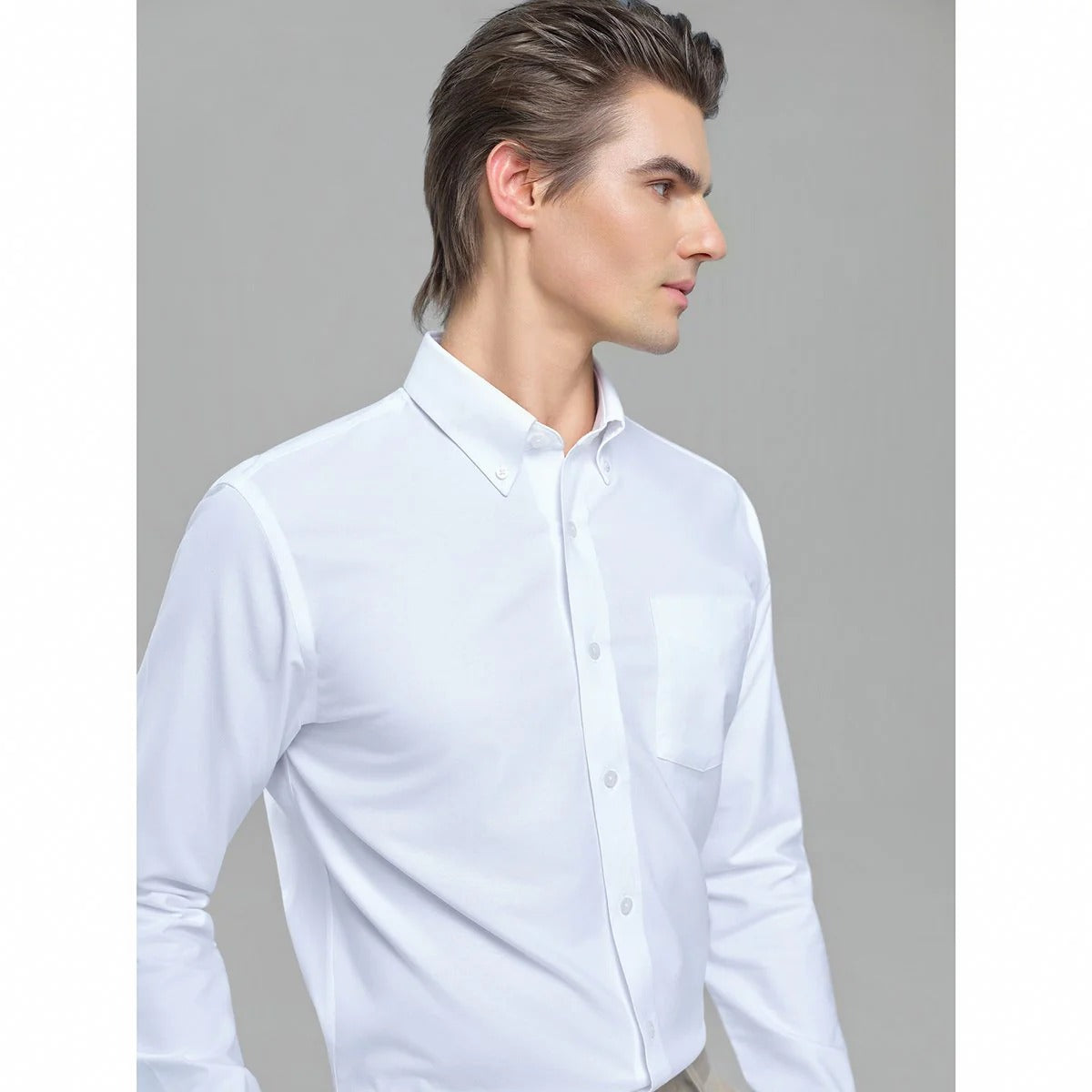 Men's Cotton Long-Sleeve Wrinkle-Free Shirt (Premium)