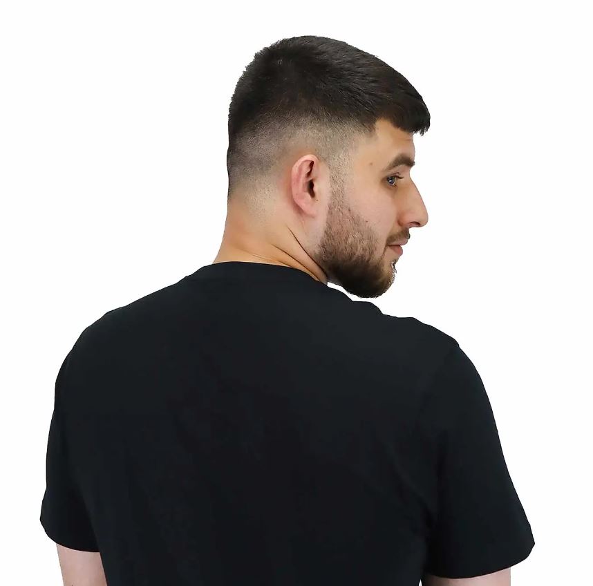 تيشيرت قطني مطبوع بأكمام قصيرة ورقبة دائرية وياقة دائرية