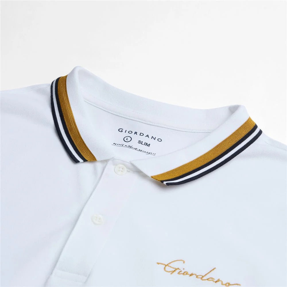 Men's Slim Pique Polo With Contrast Collar & Signature Embroidery