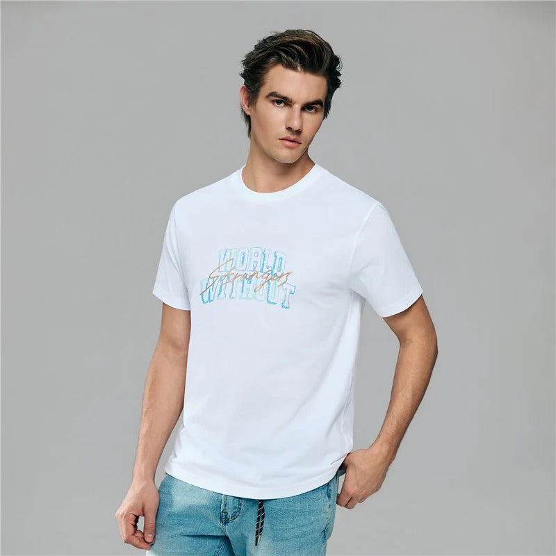 Men’s Slim Cotton Crew Neck WWS Graphic Print Tee