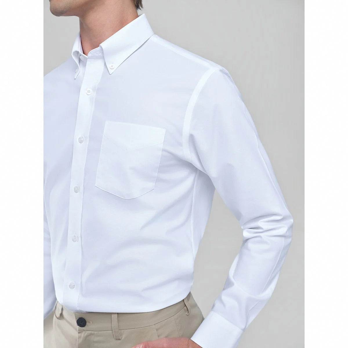 Men's Cotton Long-Sleeve Wrinkle-Free Shirt (Premium)