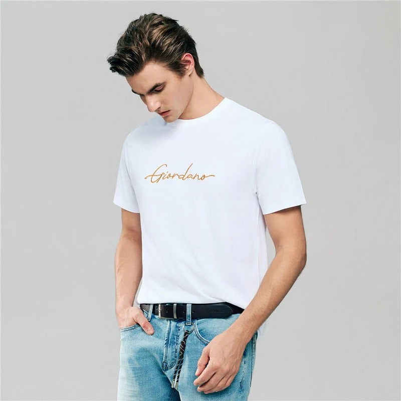 Men's Slim Fit Cotton Signature Print Tee