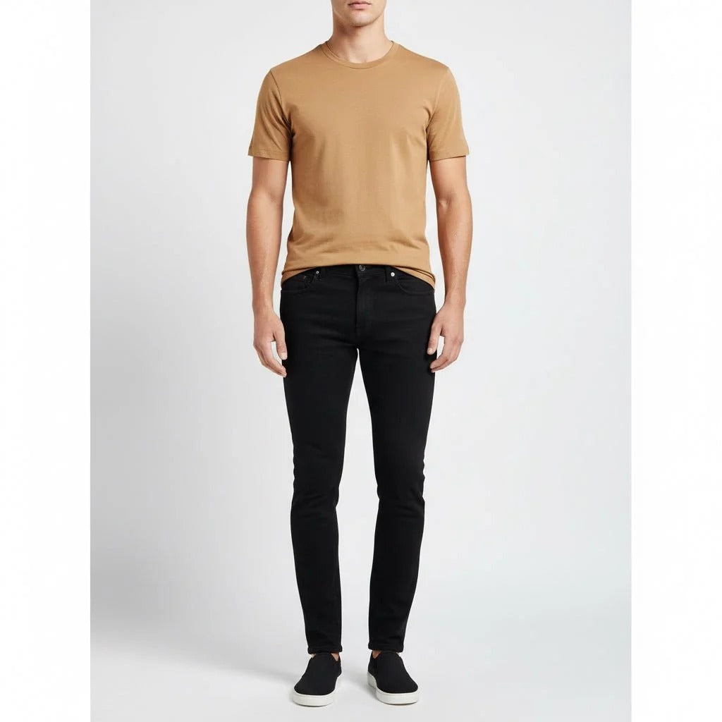 Men's Skinny Taper Stretch Denim Jeans Low Rise