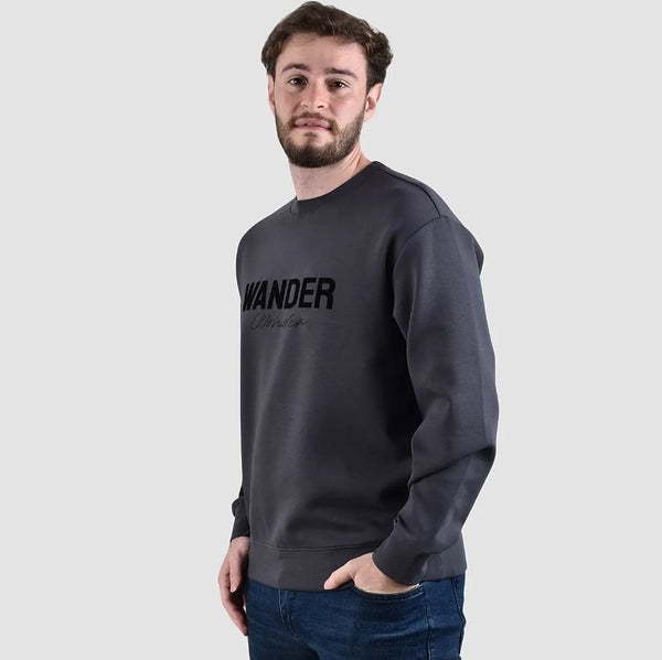 Cotton/Polyester/Spandex Interlock Crew Neck Long Sleeve Relax Print Tee (Wander)