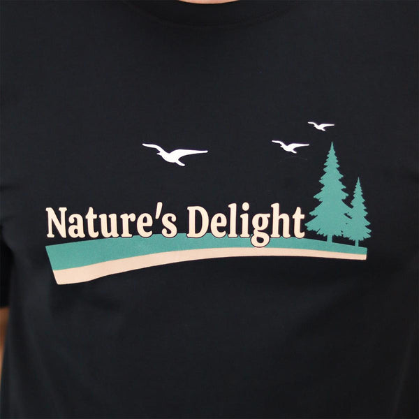 Cotton/Polyster Jersey Crewneck Short Sleeve Print Tees (Natural Delight)