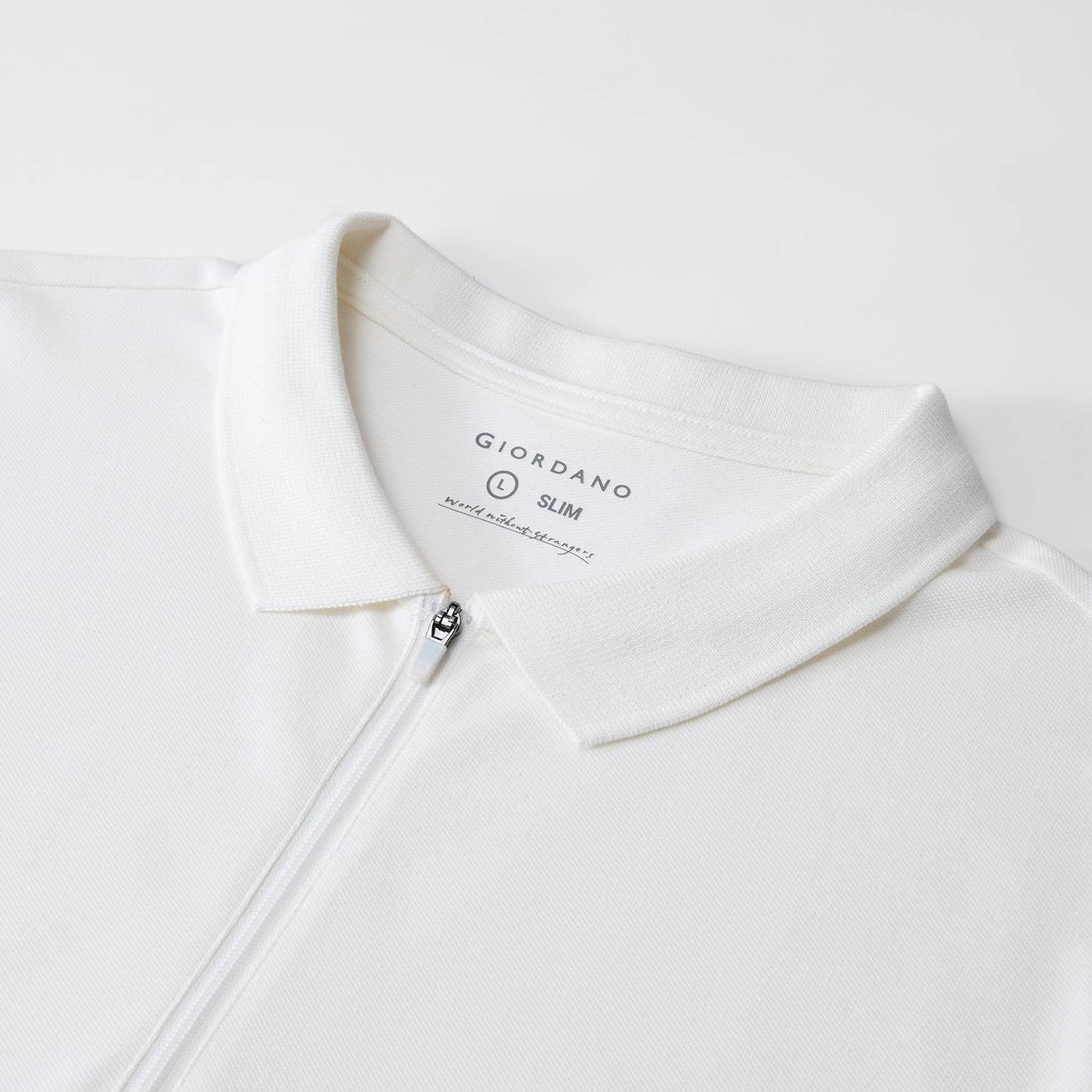 Men's Slim Fit Small Lion Zipper Polo