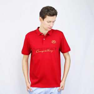 Cotton Interlock Knitted Collar Short Sleeve Slim Embroidery Liquid Touch Badge Polo