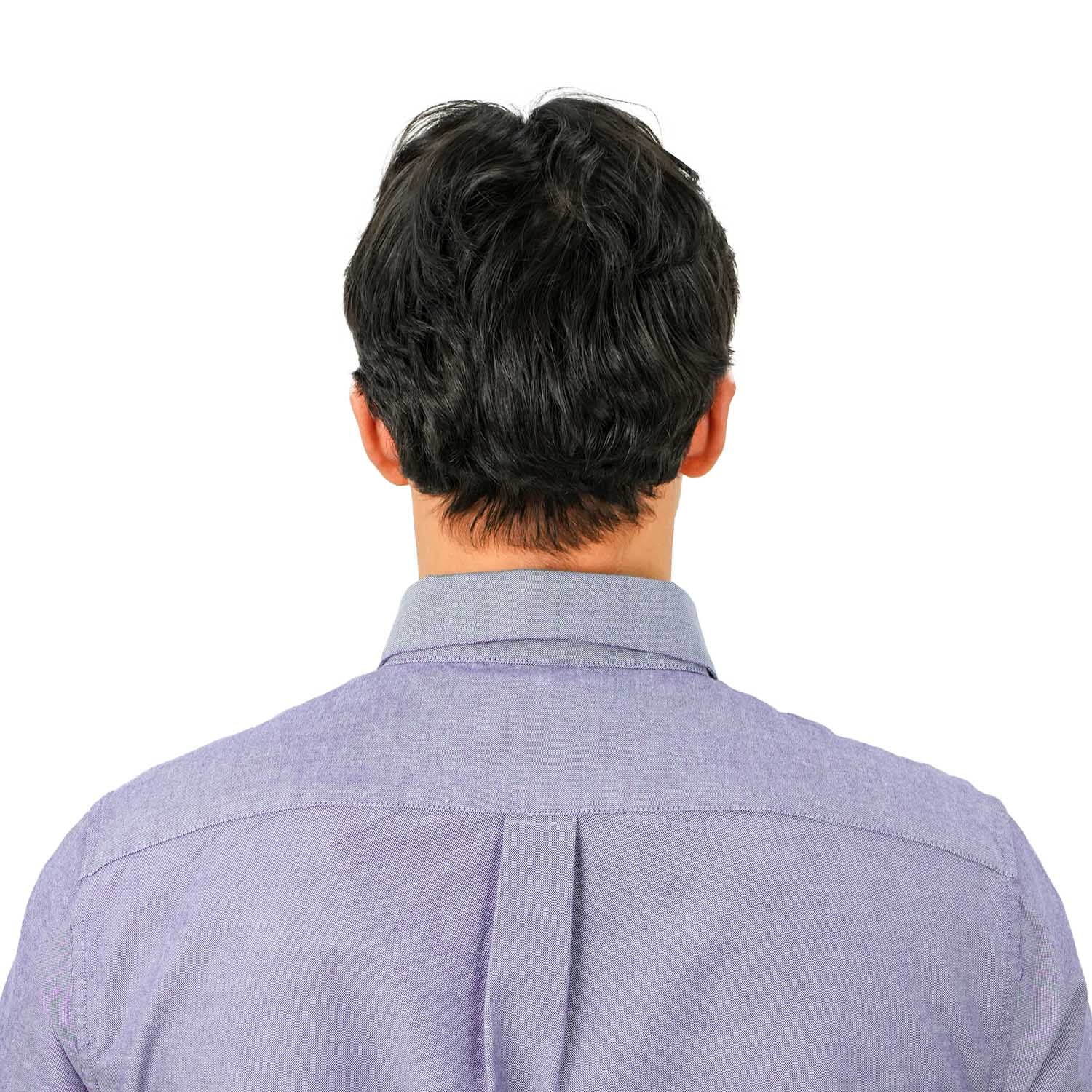 قميص قطني أكسفورد فلانيل بأكمام طويلة وقصة ضيقة مطرزة، قابل للغسل