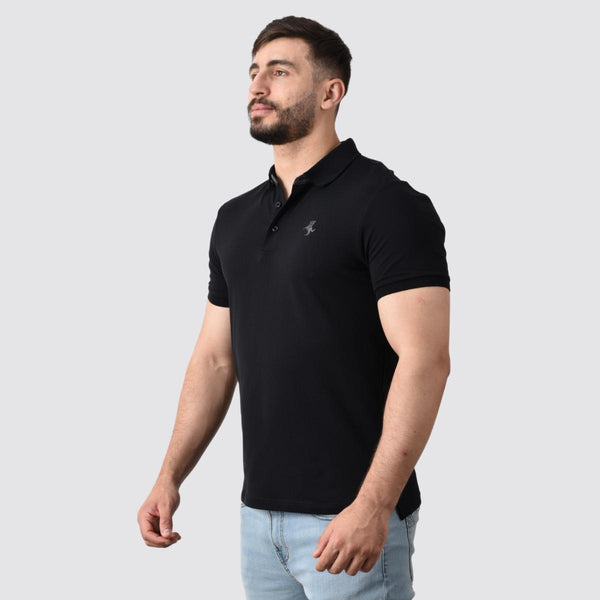 Cotton/Lycra Pique Knitted Collar Short Sleeve Slim Embroidery Solid Polo