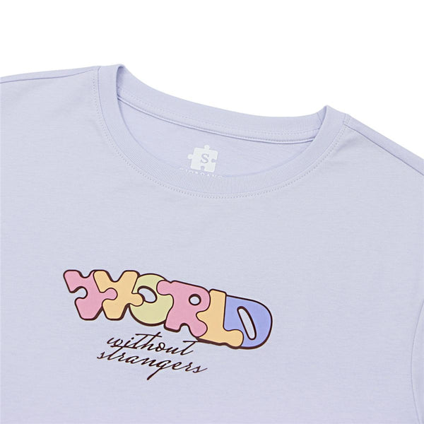 Women Cotton Jersey Crewneck Short Sleeve Print Tee