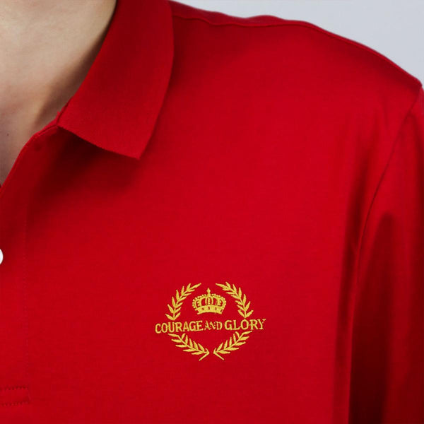 Cotton Interlock Knitted Collar Short Sleeve Slim Embroidery Liquid Touch Badge Polo