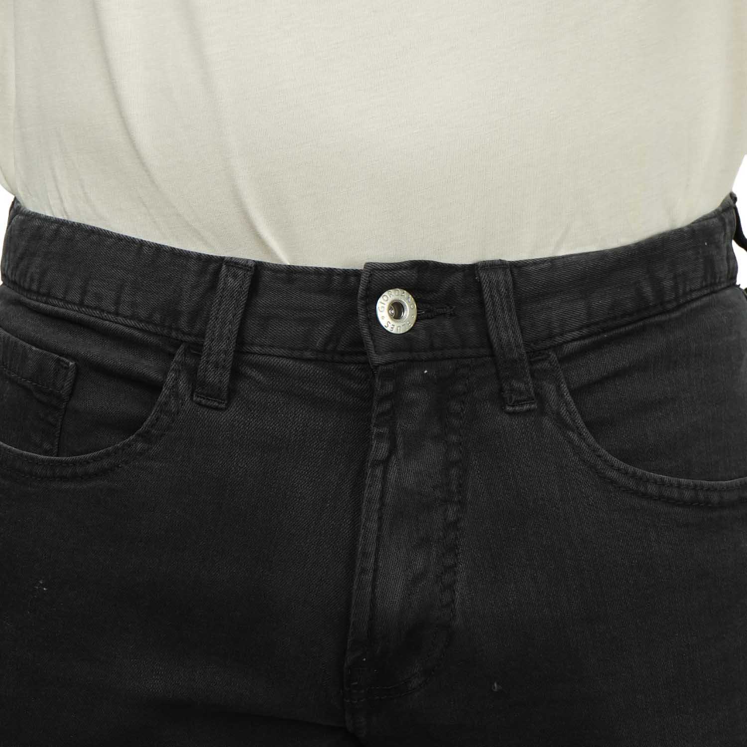 بنطلون جينز ضيق بقصة مدببة من القطن/السباندكس