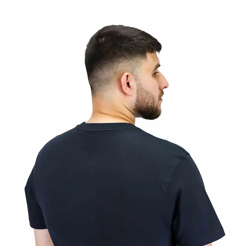 تيشيرت قطني مطبوع بأكمام قصيرة ورقبة دائرية وياقة دائرية