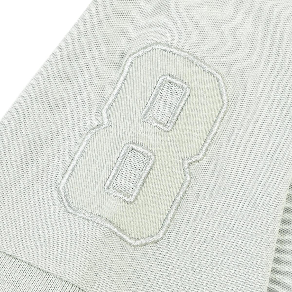 قميص بولو قصير الأكمام بتطريز جريء، مصنوع من القطن/ليكرا بيكيه، بياقة محبوكة