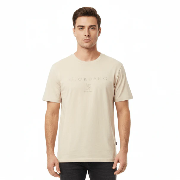 Men's Slim Cotton Crew Neck Signature Print Tee