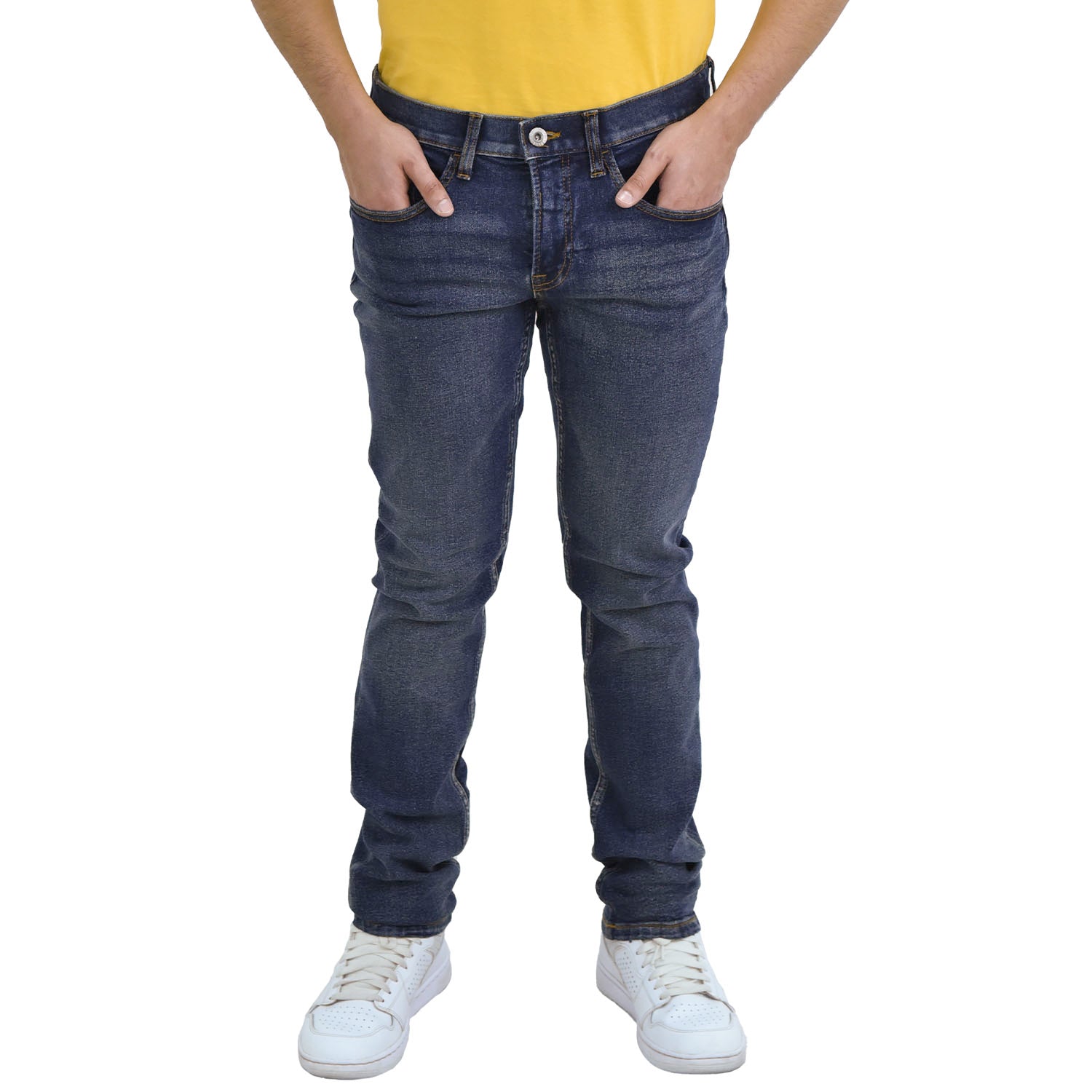 بنطلون جينز ضيق من القطن والإيلاستين