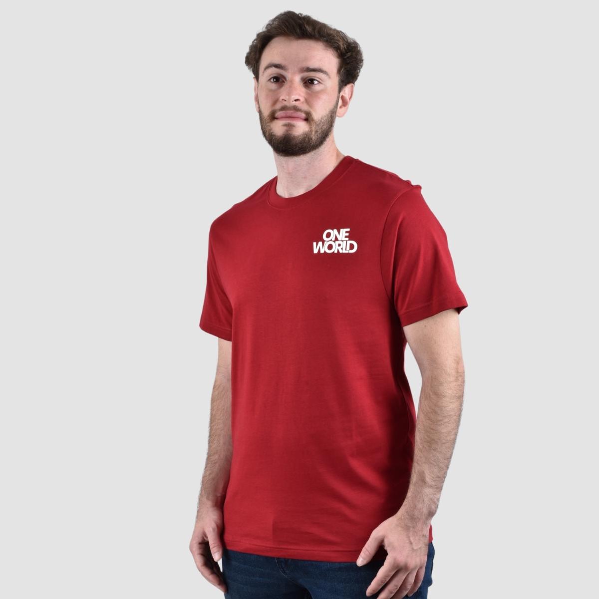 تيشيرت قطني مطبوع بأكمام قصيرة ورقبة دائرية وياقة دائرية