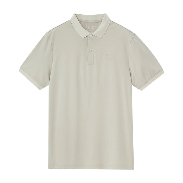 Cotton Interlock Flat Knitted Collar Short Sleeve Slim Embroidery Solid Polo (Liquid Touch)