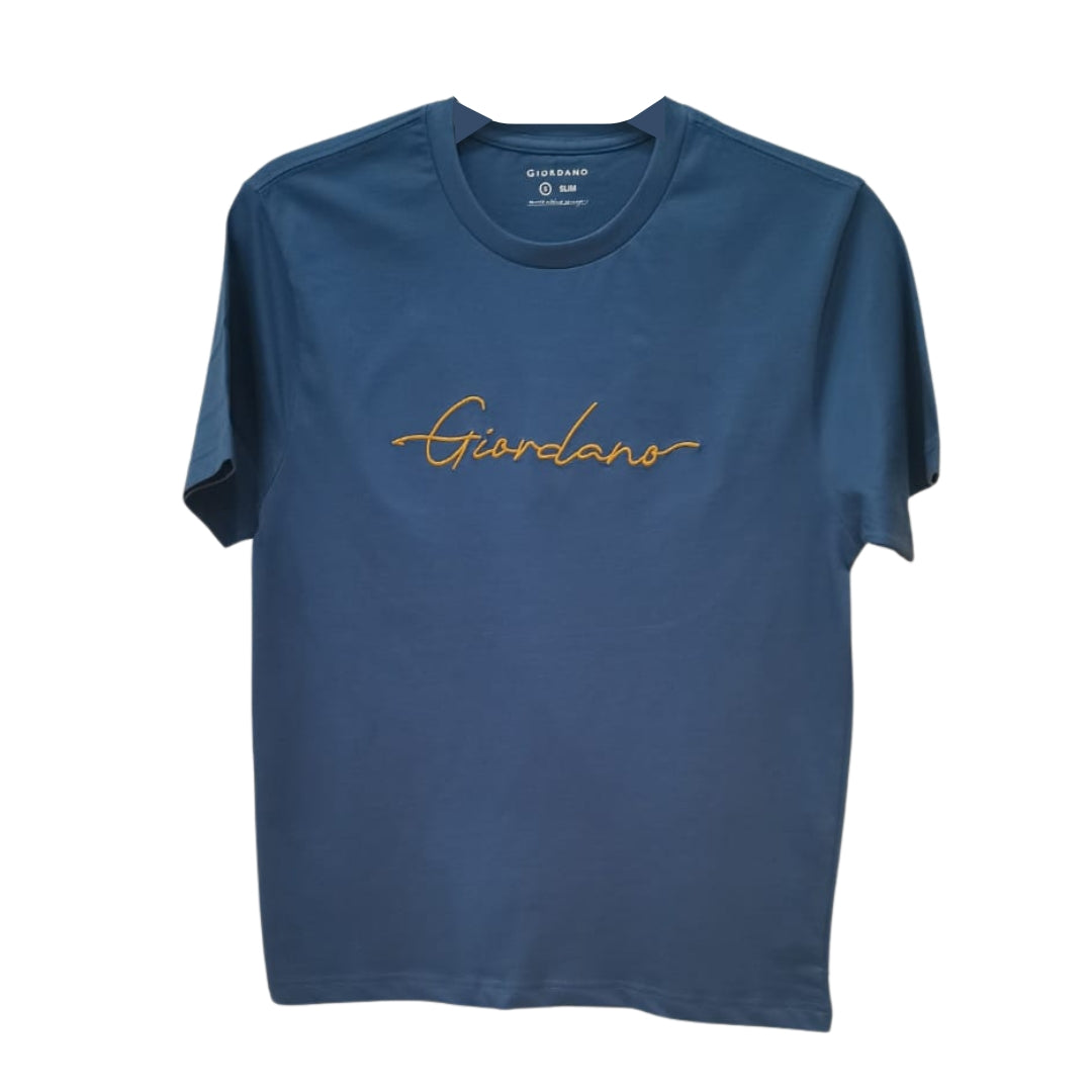 تيشيرت قطني جيرسي بأكمام قصيرة ورقبة دائرية وطبعة ضيقة (تيشيرت مميز)