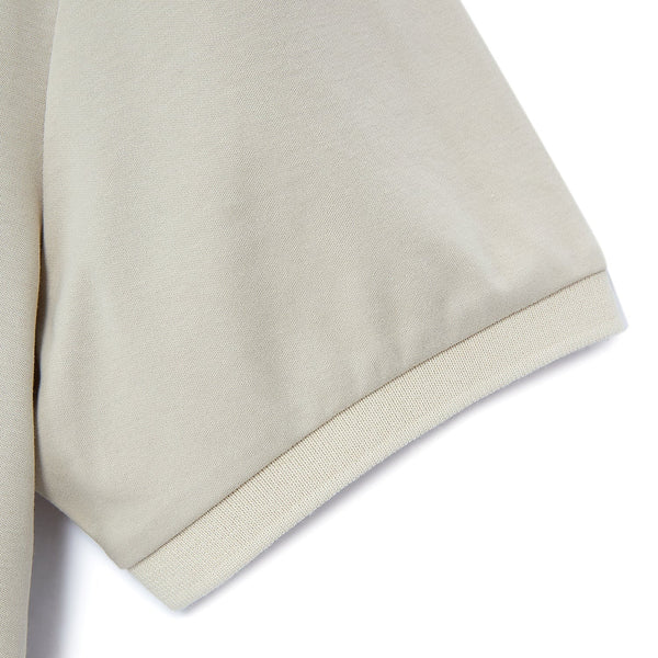Cotton Interlock Flat Knitted Collar Short Sleeve Slim Embroidery Solid Polo (Liquid Touch)