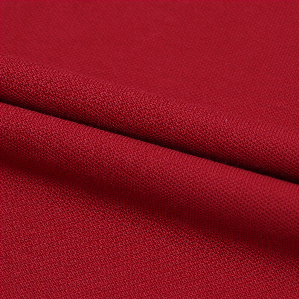 Cotton/Lycra Pique Knitted Collar Short Sleeve Slim Embroidery Bold Polo