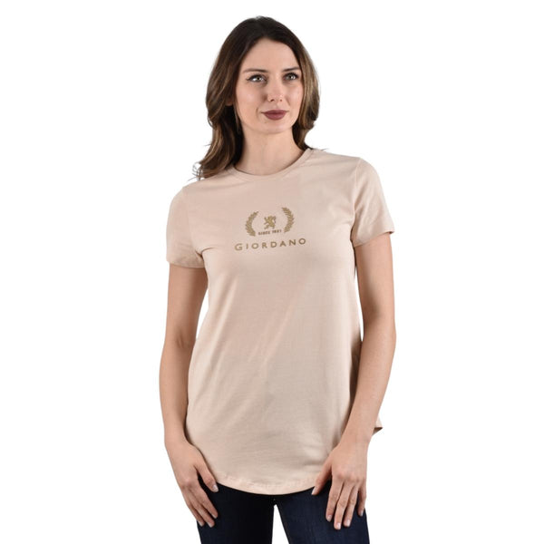 Women Cotton Jersey Crewneck Short Sleeve Regular Print Tees