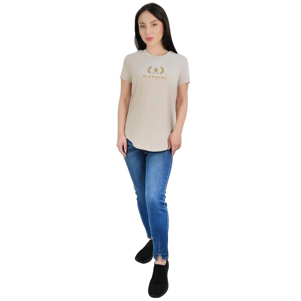 Women's Regular Fit Cotton Crew Neck Printed Tee