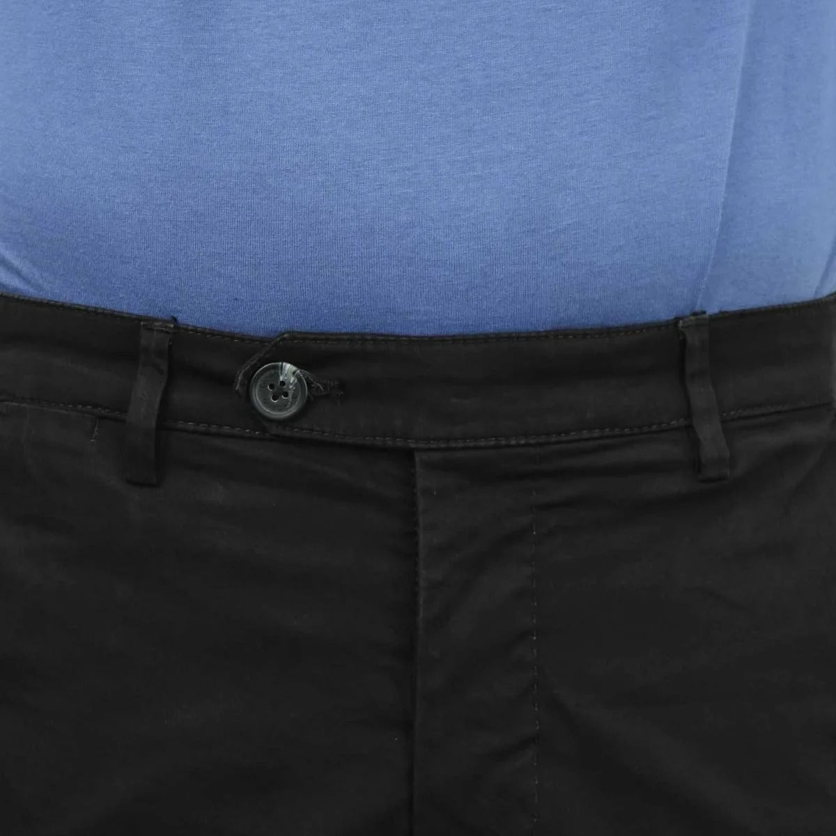 بنطال كاكي ضيق منخفض الخصر من قماش قطني/سباندكس تويل