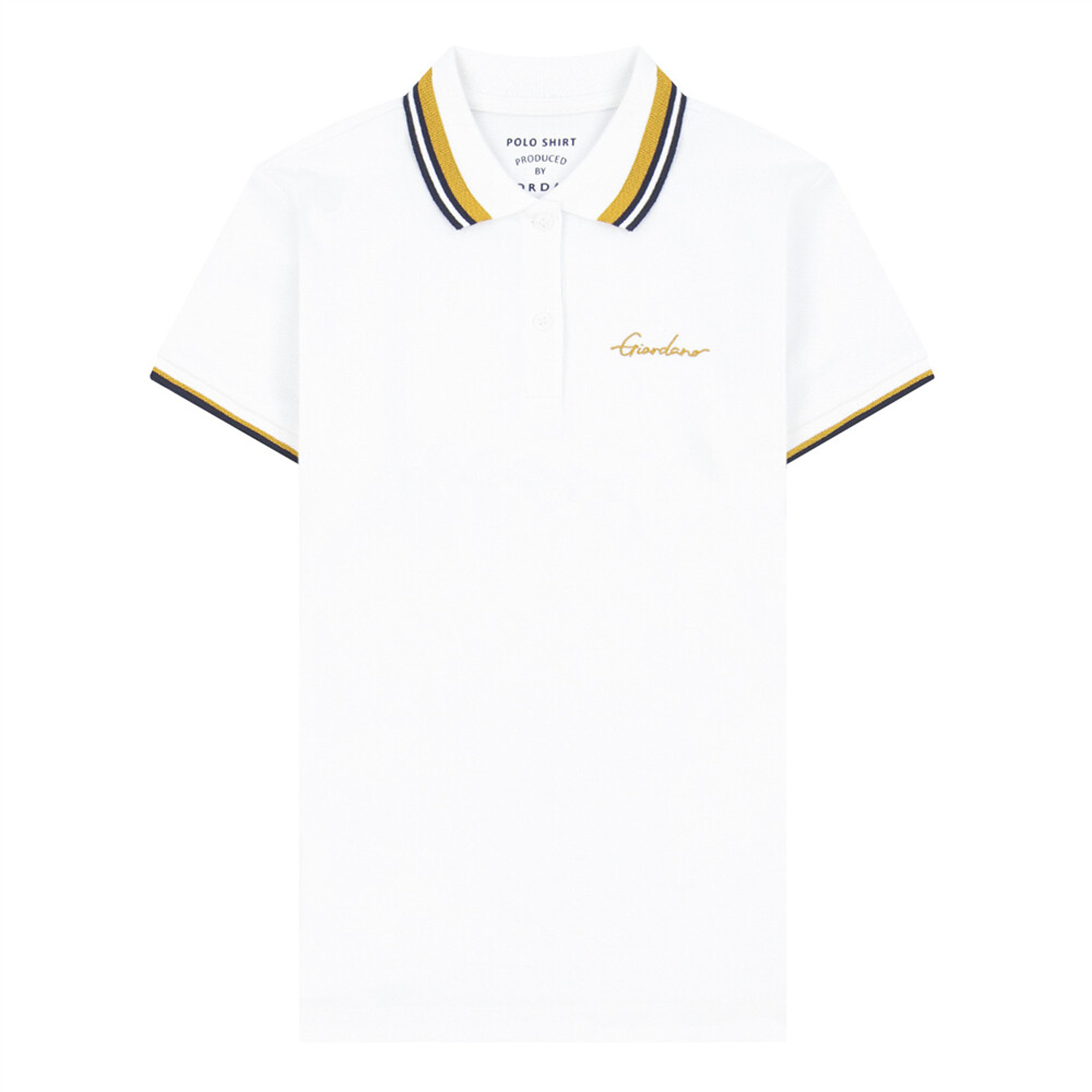 Women Cotton/Lycra Pique Flat Knitted Collar Short Sleeve Classic Slim Embroidery Polo