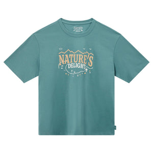 Cotton/Polyster Jersey Crewneck Short Sleeve Print Tees (Natural Delight)