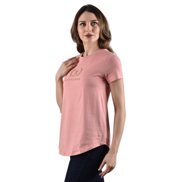 Women Cotton Jersey Crewneck Short Sleeve Regular Print Tees