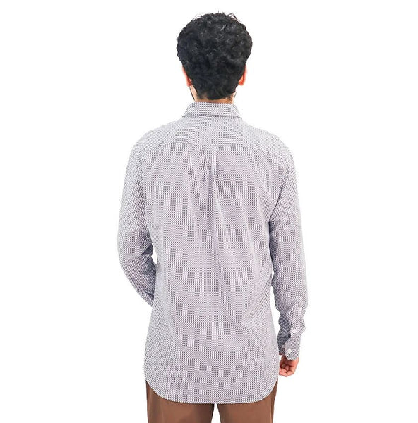 Cotton Oxford Band Collar Long Sleeve Slim Button Front Garment Wash Shirt