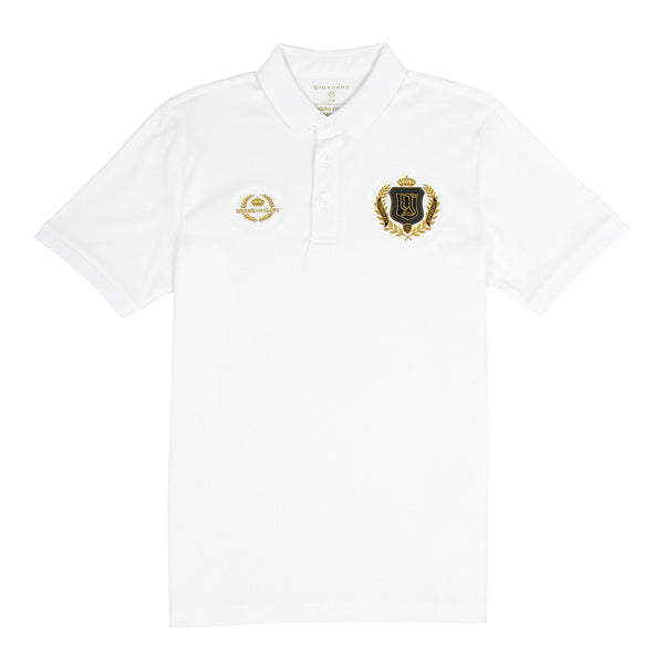 Cotton Interlock Knitted Collar Short Sleeve Slim Embroidery Liquid Touch Badge Polo