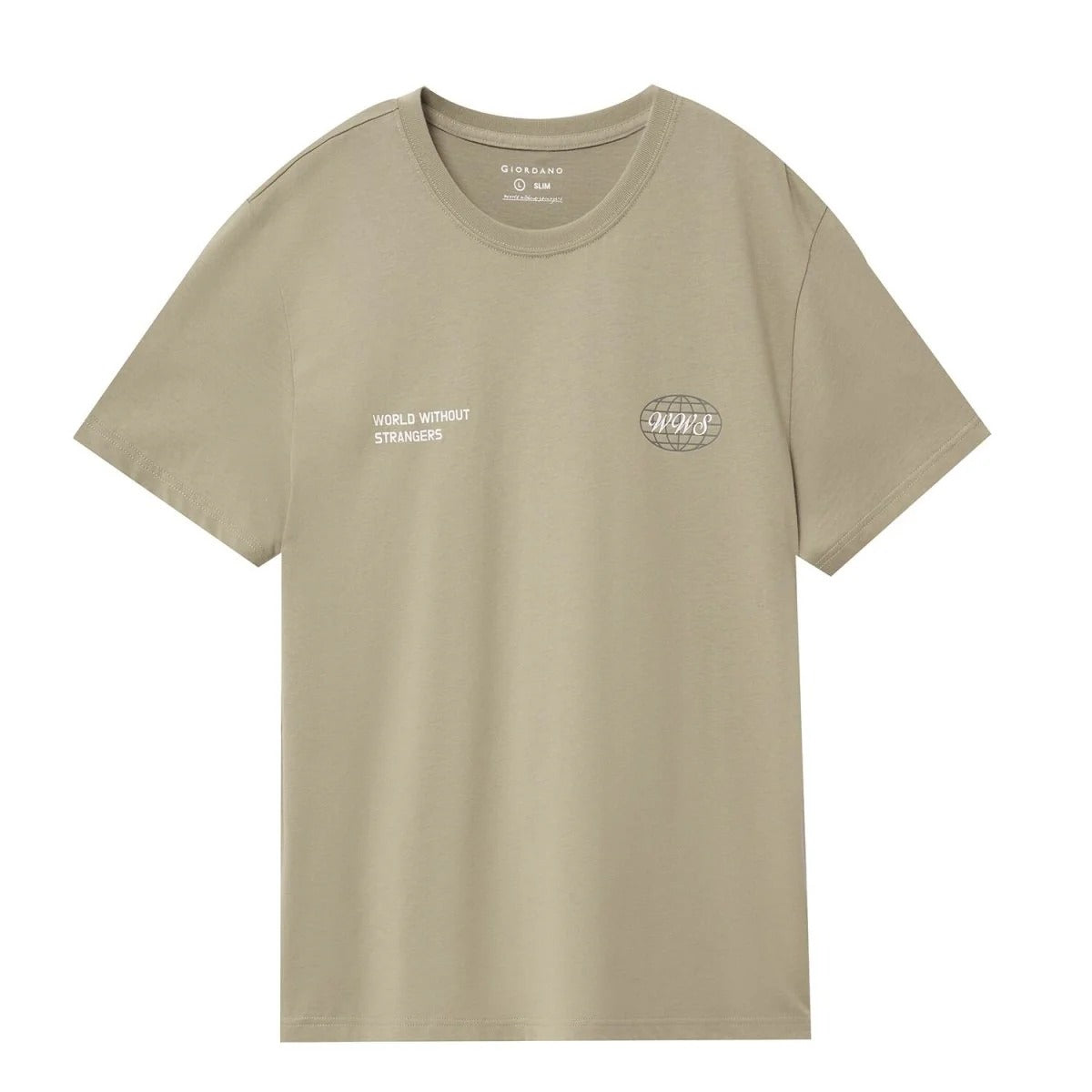 تيشيرت رجالي ضيق من القطن الجيرسيه برقبة دائرية مطبوع (WWS)