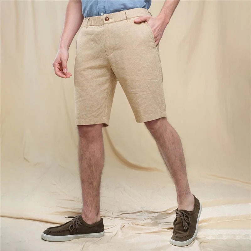 Men's Slim Linen Cotton Bermuda Shorts