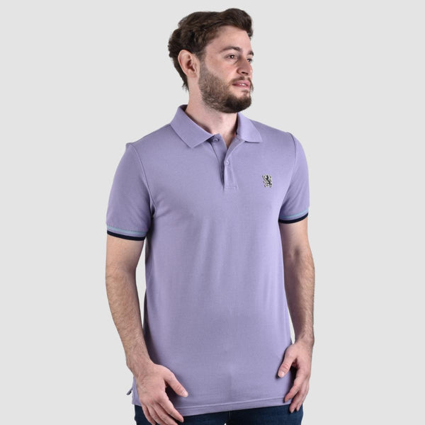 Cotton Pique Flat Knitted Collar Short Sleeve Embroidery Solid Polo (Performance Polo)