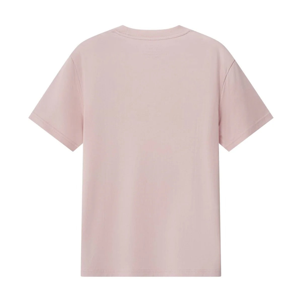 تيشيرت قطني متداخل، بياقة دائرية وأكمام قصيرة، بقصة ضيقة وتطريز (ملمس سائل)