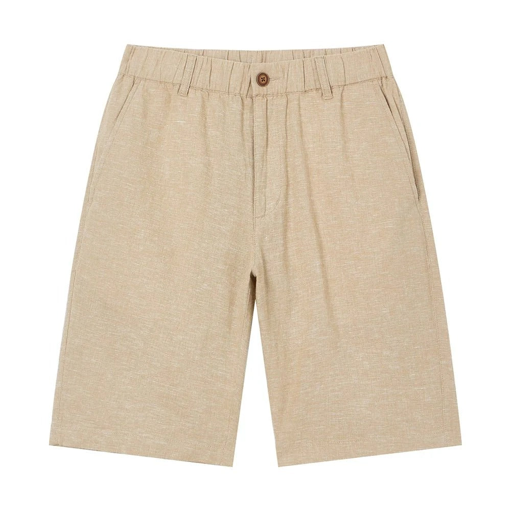 Men's Slim Linen Cotton Bermuda Shorts