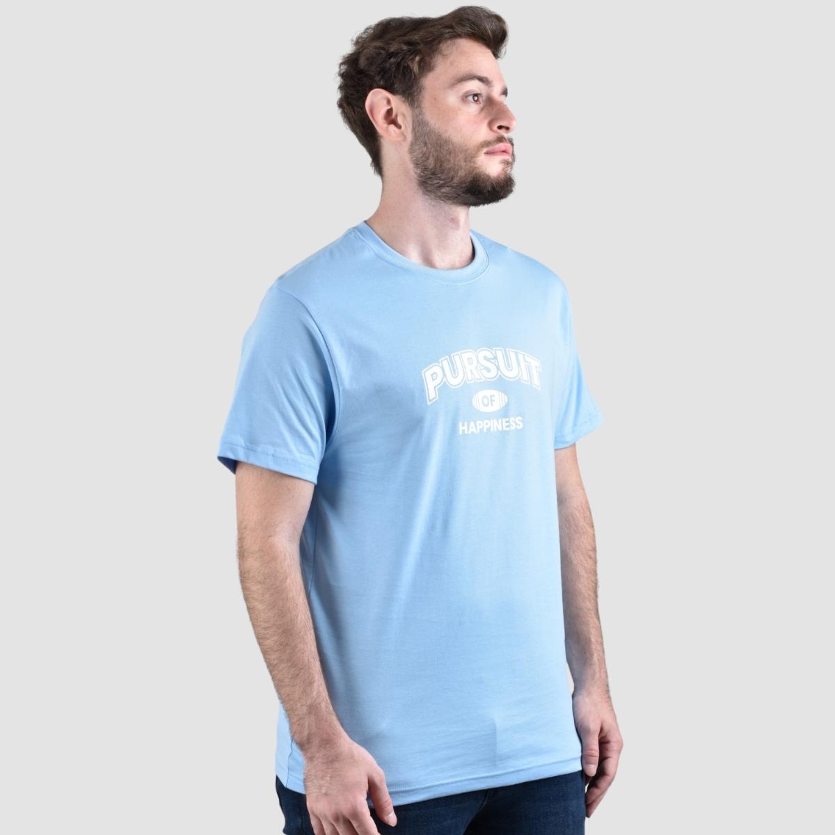 تيشيرت قطني مطبوع بأكمام قصيرة ورقبة دائرية وياقة دائرية