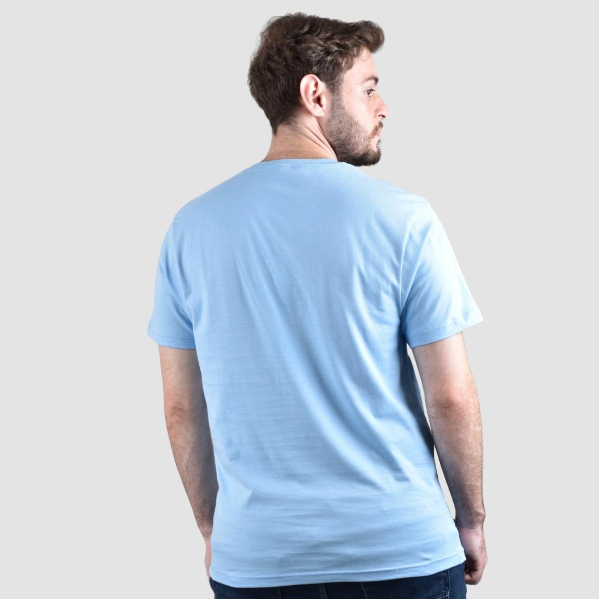 تيشيرت قطني مطبوع بأكمام قصيرة ورقبة دائرية وياقة دائرية