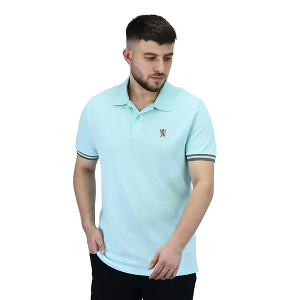 Cotton Pique Flat Knitted Collar Short Sleeve Embroidery Solid Polo (Performance Polo)