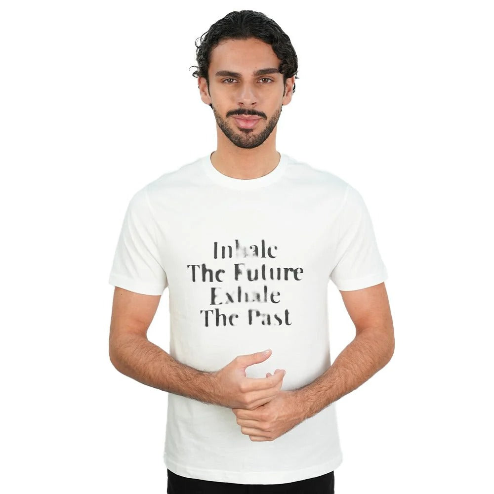 Men's Slim Cotton Crew Neck Message Print Tee